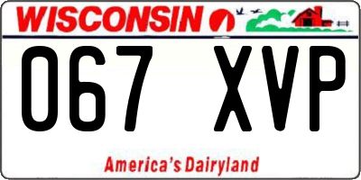 WI license plate 067XVP