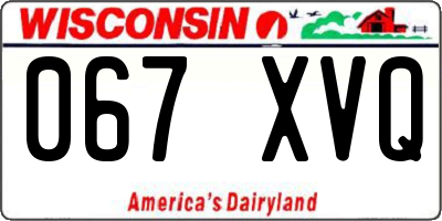 WI license plate 067XVQ
