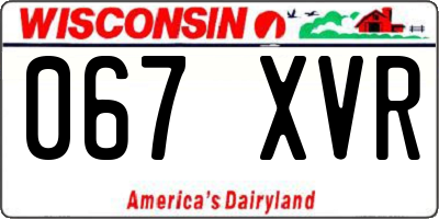 WI license plate 067XVR