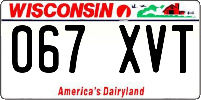 WI license plate 067XVT