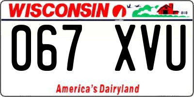WI license plate 067XVU