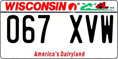 WI license plate 067XVW