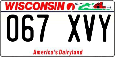 WI license plate 067XVY