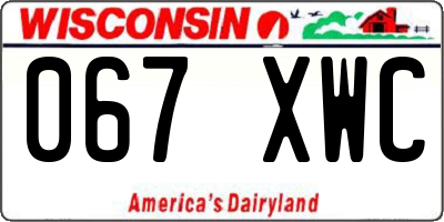 WI license plate 067XWC