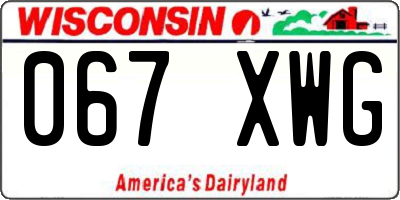 WI license plate 067XWG