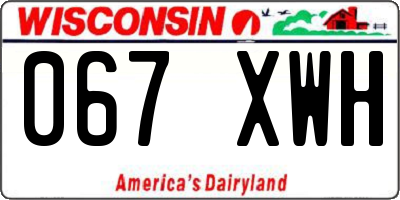WI license plate 067XWH