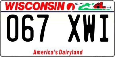 WI license plate 067XWI