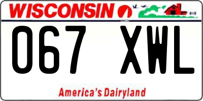 WI license plate 067XWL