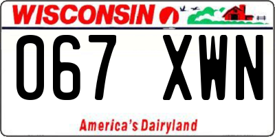 WI license plate 067XWN