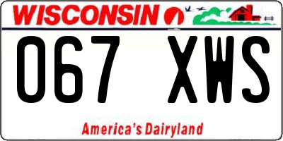 WI license plate 067XWS