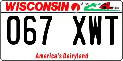 WI license plate 067XWT