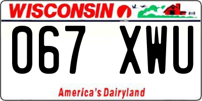 WI license plate 067XWU