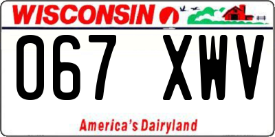 WI license plate 067XWV