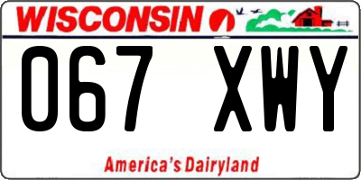 WI license plate 067XWY