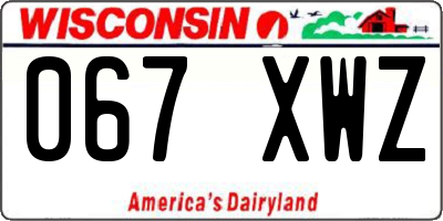 WI license plate 067XWZ
