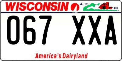 WI license plate 067XXA