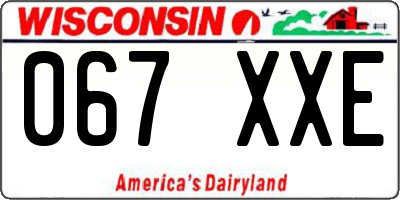 WI license plate 067XXE