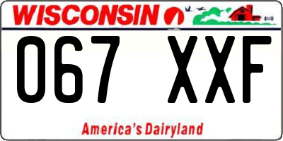 WI license plate 067XXF
