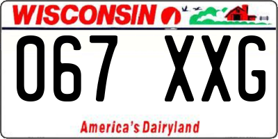 WI license plate 067XXG