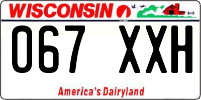 WI license plate 067XXH