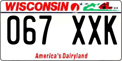 WI license plate 067XXK