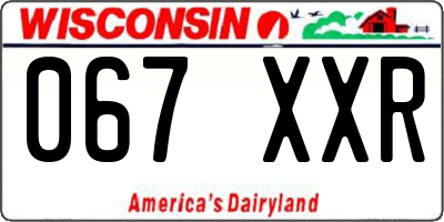 WI license plate 067XXR