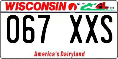 WI license plate 067XXS