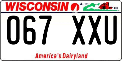 WI license plate 067XXU