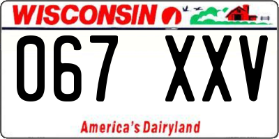 WI license plate 067XXV