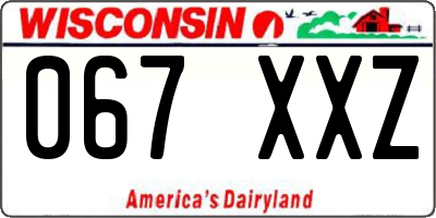 WI license plate 067XXZ