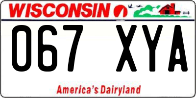 WI license plate 067XYA