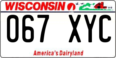 WI license plate 067XYC
