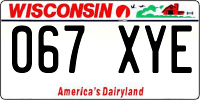 WI license plate 067XYE