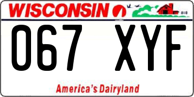 WI license plate 067XYF