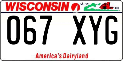 WI license plate 067XYG