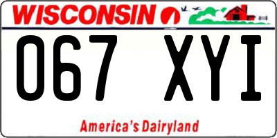 WI license plate 067XYI