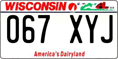 WI license plate 067XYJ