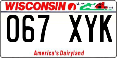 WI license plate 067XYK