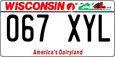 WI license plate 067XYL