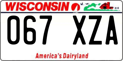 WI license plate 067XZA
