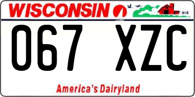 WI license plate 067XZC