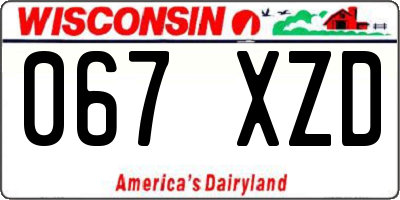 WI license plate 067XZD