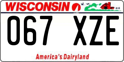 WI license plate 067XZE