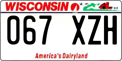 WI license plate 067XZH