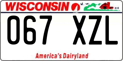 WI license plate 067XZL