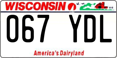 WI license plate 067YDL