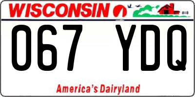 WI license plate 067YDQ