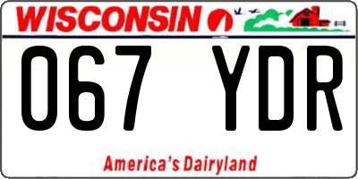 WI license plate 067YDR