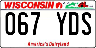 WI license plate 067YDS