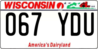WI license plate 067YDU